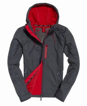 Superdry Hooded SD-Windtrekker Férfi Kabát MélySzürke/Piros | VINKT3056